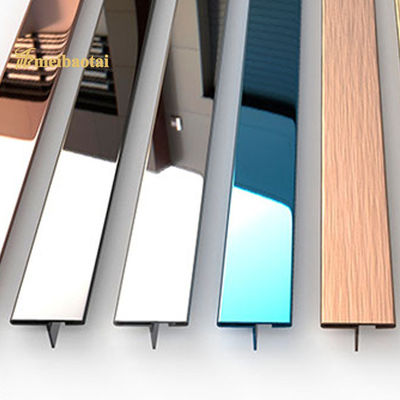 3048mm الفولاذ المقاوم للصدأ تأثير البلاط تقليم ، 304 الفولاذ المقاوم للصدأ بلاط الشريط