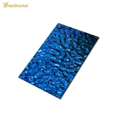 PVD Color Coating Mirror Water Ripple Stainles Steel Sheet Deocration Ceiling Office