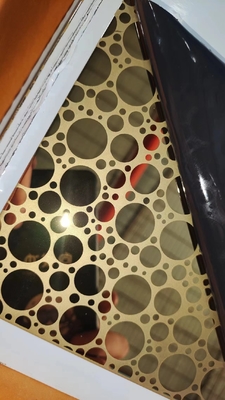 1.0mm Thickness Gold Mirror Etched Stainless Steel Sheet Slit Edge