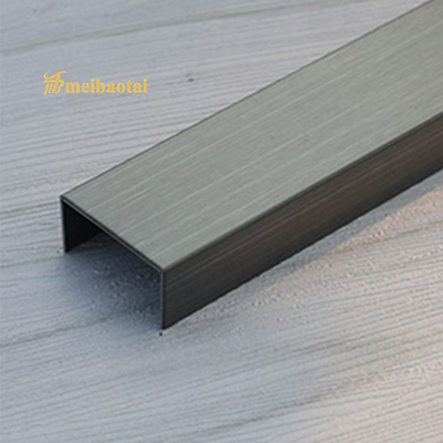 10mm Stainless Steel Metal Bullnose Border Edge Trim Hairline Surface