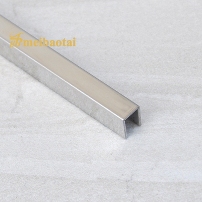 Mirror Stainless Steel Round Edge Tile Trim U6 X 2438mm 200HV Hardness