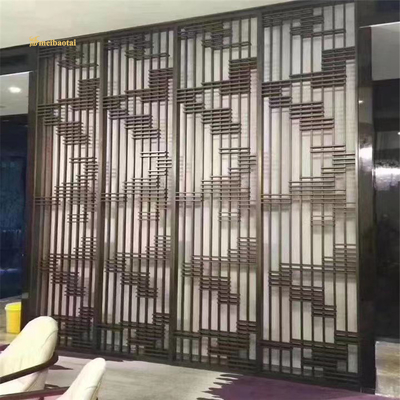 Ss304 201  Rose Gold Hairline Stainless Steel Room Divider Decoration Wall