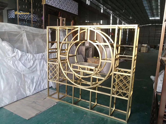 سعر جيد الزخرفية ذهبية المرآة الفولاذ المقاوم للصدأ مقسم الغرفة حجم مخصص الانترنت