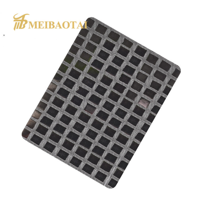 SS201 SS304 PVD Color Coating SS Embossed Sheet Small Checkered Pattern
