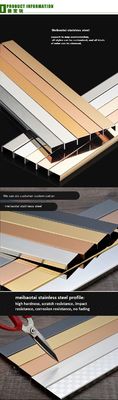 سعر جيد 3048mm Mirror Gold Silver Tile Trim U Shape Profile الزخرفية الانترنت