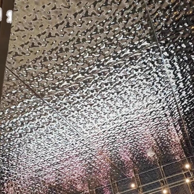 1219x2438mm الفضة مرآة المياه تموج ورقة الفولاذ المقاوم للصدأ شكل مسطح