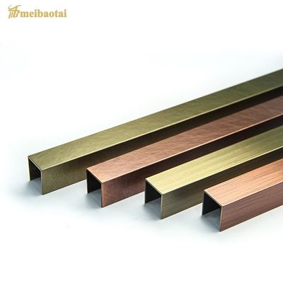 سعر جيد 8FT الفولاذ المقاوم للصدأ U الشخصي اللون البرونزي والنحاسي Inox 304 حافة الزاوية الخارجية الانترنت