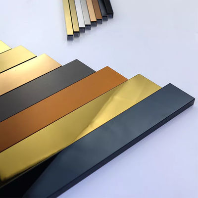 ملف تعريفي مخصص من الفولاذ المقاوم للصدأ 304 مع طلاء لون PVD لتطبيقات طلاء الطلاء و U Channel