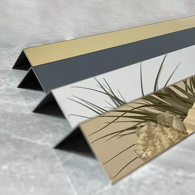 سعر جيد مرآة ذهبية L الشكل درج بلاط تقليم الفولاذ المقاوم للصدأ بلاط معدني الانترنت