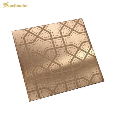 سعر جيد مرآة الذهب الزهري النهاية 304 صفيحة الفولاذ المقاوم للصدأ لوحة المصعد في 1219x2438mm حجم الانترنت