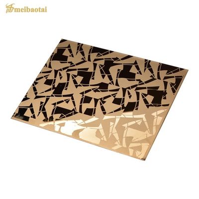 الذهب الوردي ASTM حفر 304 صفيحة الفولاذ المقاوم للصدأ أربعة أقدام 1.0MM سمك