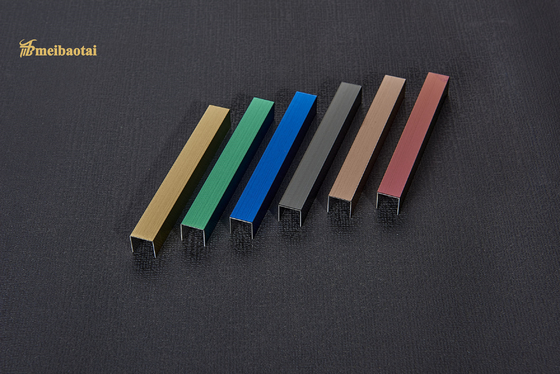 0.8mm U6 U8 U25 Gold Mirror Hailrine Stainless Steel Tile Trim Decoration U Profile