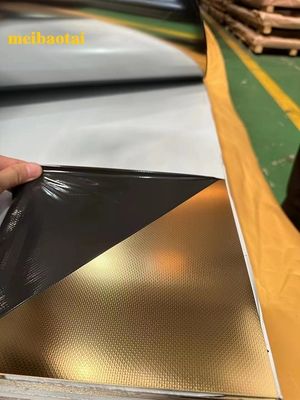 سعر جيد لوح ستانلس ستيل مزخرف بنقش ذهبي عاكس من الدرجة 201، مقاس 4x8 قدم، لوح حائط مزخرف الانترنت