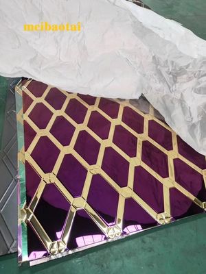 سعر جيد الذهب والأرجواني الماس الصلب المقاوم للصدأ ورقة لون SS304 201 خزانة الديكور الانترنت