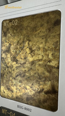 سعر جيد SS201 304 0.8MM تقليد النحاس اللون صفيحة الفولاذ المقاوم للصدأ الديكور لوحة الفندق الانترنت