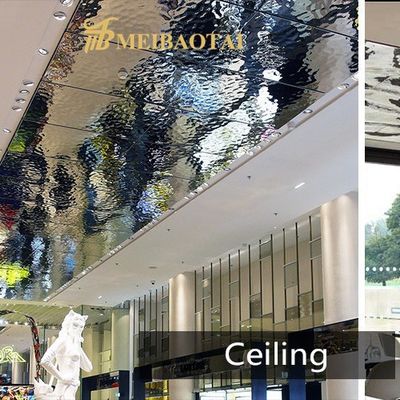 سعر جيد Ss304 201 0.65mm المرآة المياه الموجة ورقة الديكور السقف، الجدار الانترنت