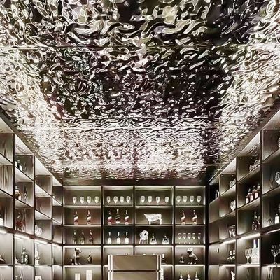 سعر جيد الزجاج الفضي المياه الموجة ورقة الديكور السقف ASTM المعيار الانترنت