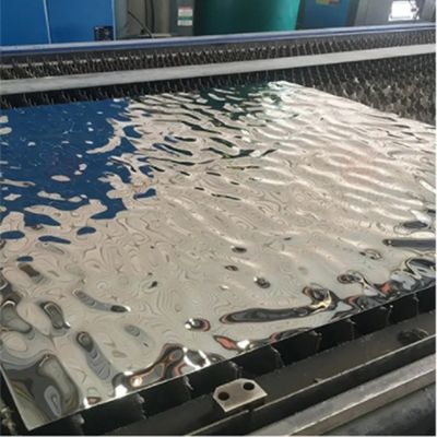 سعر جيد مرآة فضية ملموسة المياه الموجة ورقة الفولاذ المقاوم للصدأ للديكور الداخلي الانترنت