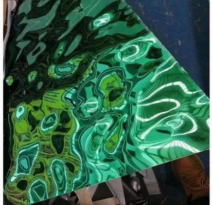 سعر جيد PVD الطلاء الملون المياه الموجة صفيحة الفولاذ المقاوم للصدأ للتزيين الداخلي الانترنت