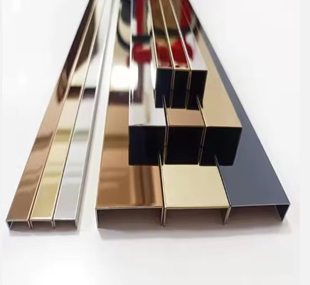 سعر جيد 8K مرآة الفولاذ المقاوم للصدأ U ملف تعريف الديكور الجدار الانترنت