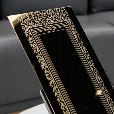 سعر جيد لوحة محفورة من الفولاذ المقاوم للصدأ 304 بلمسة نهائية ذهبية بمرآة بحجم 1219 × 3048 مم للتطبيقات الزخرفية الانترنت