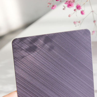 PVD Violet Cross Hairline Stainless Steel Sheet Decorative Sheet