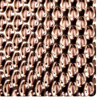 مرآة الذهب الزهري 6WL نمط ورقة الفولاذ المقاوم للصدأ المنسوجة 0.85mm سمك للحائط والسقف الزخرفي