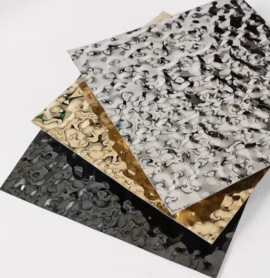 مرآة لون الفولاذ المقاوم للصدأ المياه الموجة ورقة الديكور السقف