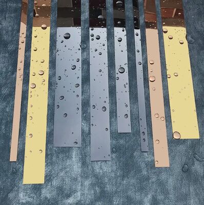 طلاء الفولاذ المقاوم للصدأ ذات الارتباط ، ديكور جدار الحافة المعدنية المرنة