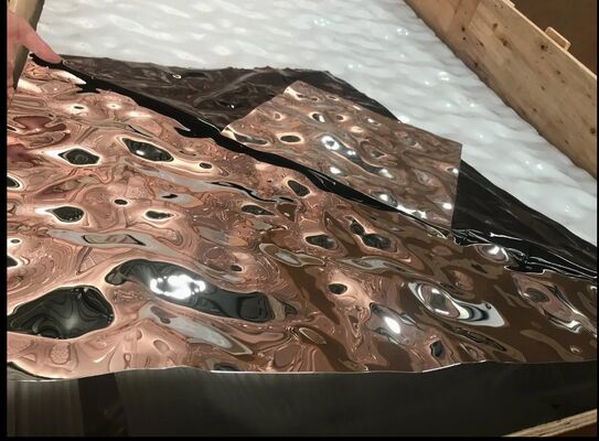 3D المياه الموجة صفيحة الفولاذ المقاوم للصدأ، المرآة النهاية لوحة الزخرف