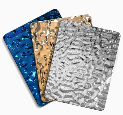 سعر جيد 3D Mirror Finish Water Ripple ألواح الفولاذ المقاوم للصدأ لمشاريع الفنادق الانترنت