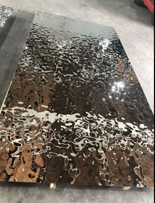 المرايا الفاخرة المياه الموجة أوراق الفولاذ المقاوم للصدأ للسقوف المصممة