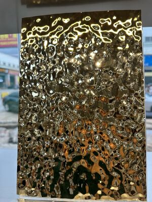 304 درجة PVD مغلفة بالماء الموجة صفيحة الفولاذ المقاوم للصدأ 1219x2438mm للسقف والجدار