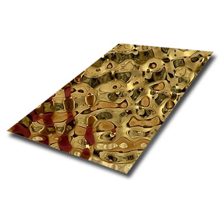 Mirror Gold Water Ripple 304 Stainless Steel Sheet for Wall & Ceiling