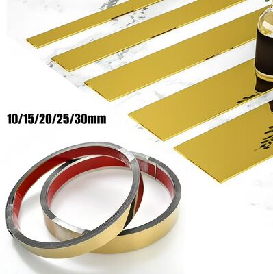 سعر جيد شريط حواف معدني من الفولاذ المقاوم للصدأ باللون الذهبي الفاخر للمرايا والبلاط والأبواب الانترنت