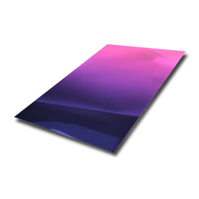 PVD Pink and Purple Gradient Mirror Finish Stainless Steel Sheet 304 Grade 4x8 Size for Interior Decoration