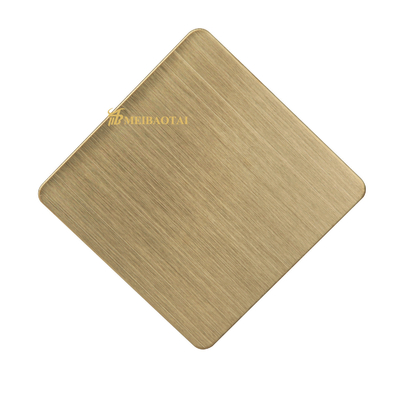 1219x2438mm شعري الفولاذ المقاوم للصدأ ورقة الذهب اللون طلاء الديكور