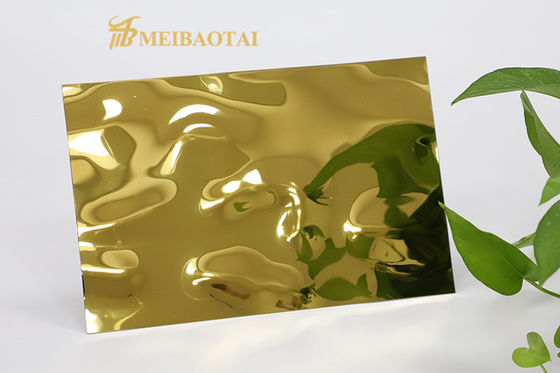 سعر جيد 201 الفولاذ المقاوم للصدأ صفيحة الزخرفة الموجة المائية 0.65mm سمك 1219x2438mm للجدار والسقف الانترنت
