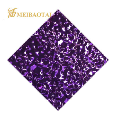 0.55 ملم سميكة PVD الأرجواني مغلفة 304 درجة المياه الموجة صفيحة الفولاذ المقاوم للصدأ للسقف والجدار