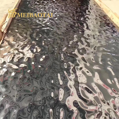AISI المرايا الفضية المياه التموجات الفولاذ المقاوم للصدأ 1000x2000mm