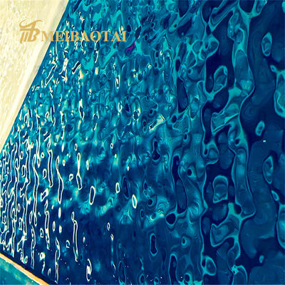 سعر جيد 201 ورقة تموج الماء الأزرق الفولاذ المقاوم للصدأ 0.65 مم سميكة لتزيين السقف الانترنت