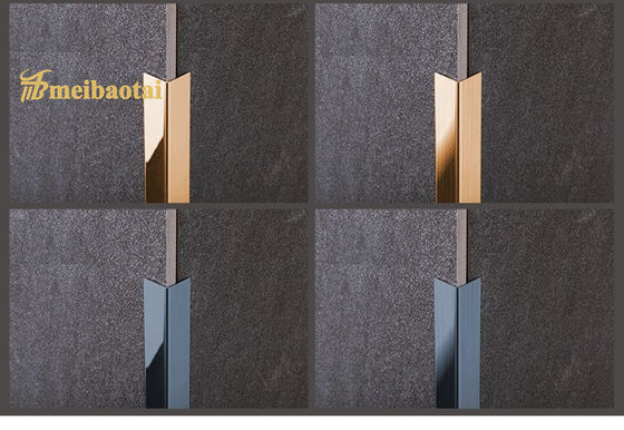 سعر جيد مرآة إنهاء L فتحة الفولاذ المقاوم للصدأ بلاط تقليم فندق ديكور الانترنت