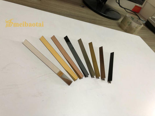المرآة الذهبية انتهى 304 الفولاذ المقاوم للصدأ البلاط التجميل مع شكل T للفصل المعدني الزاوية