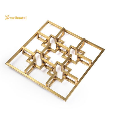 تصفية الشعر PVD اللون الذهبي مغلفة الفولاذ المقاوم للصدأ غرفة مقسمة مع الحجم المخصص