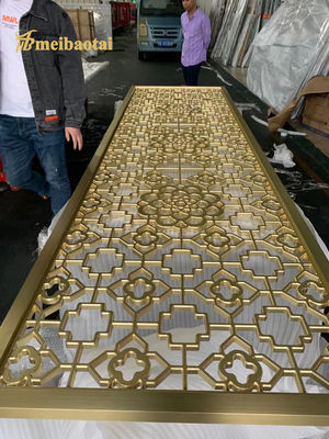 سعر جيد مقسم غرفة بإطار فولاذي SS201 ذهبي EN طلاء PVD قياسي الانترنت