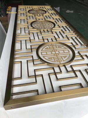 سعر جيد Ss304 فولاذ المقاوم للصدأ غرفة فاصل الذهبية لون شعر الديكور الجدار الانترنت