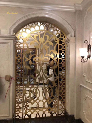 سعر جيد اللون البرونزي تخصيص المعدنية غرفة المقسومات الحوائط الزخرفية للفندق الانترنت