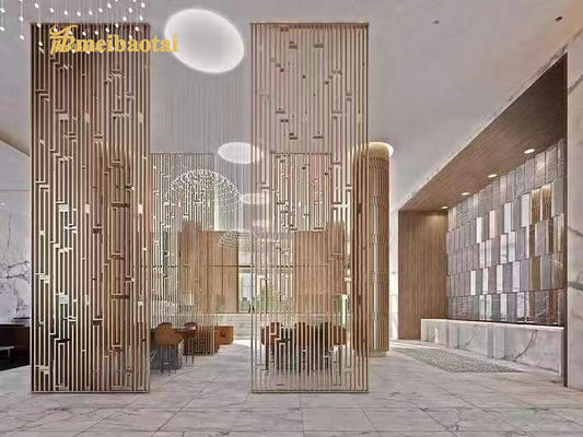 سعر جيد تخصيص أقسام فنية لتقسيم الغرف المعدنية SS لتزيين الفندق الانترنت