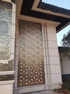 شاشة فاصلة زخرفية من الفولاذ المقاوم للصدأ بطلاء ذهبي وردي وتصميم مخصص بسماكة 8 مم