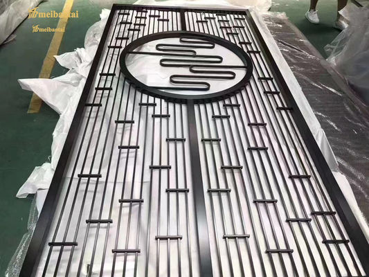 اللون البني الحجم المخصص لخط الشعر السطح الفولاذ المقاوم للصدأ غرفة القسمة المعدنية الشاشة الزخرفية